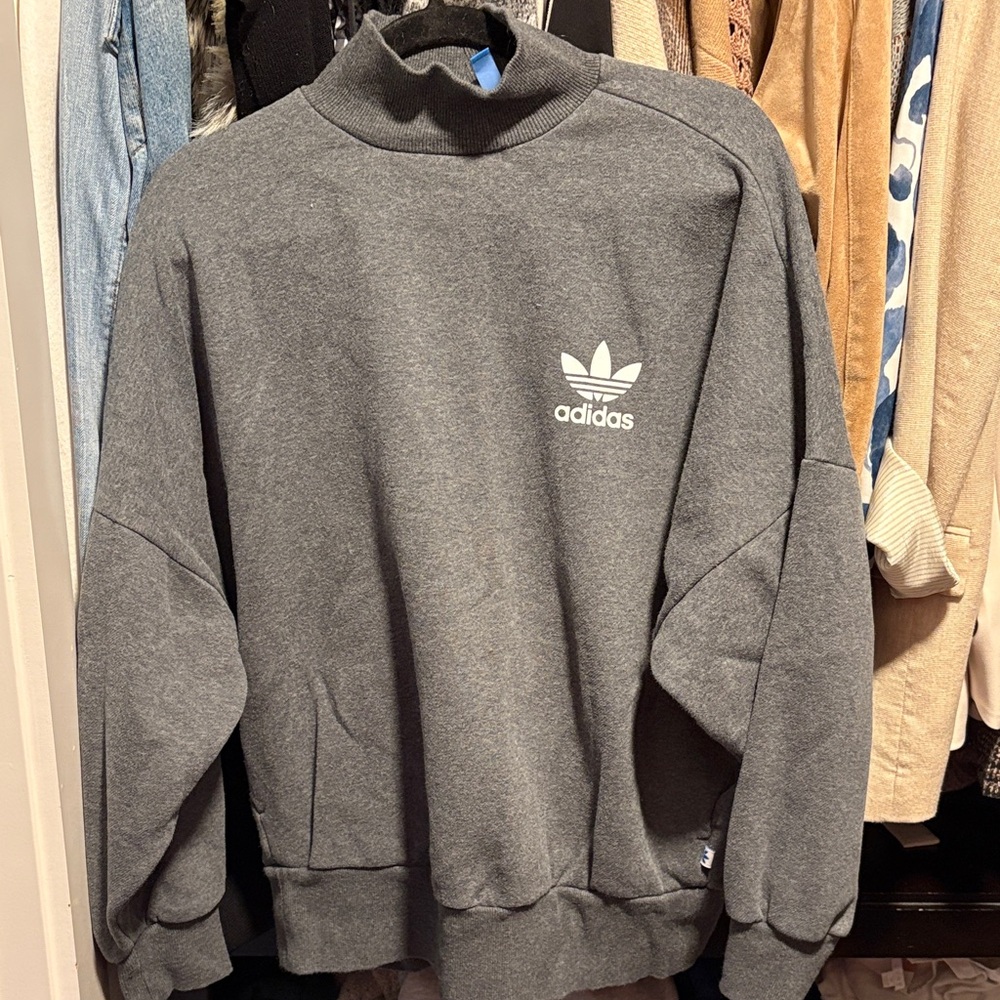 Adidas Men's Turtleneck Gray Sweater